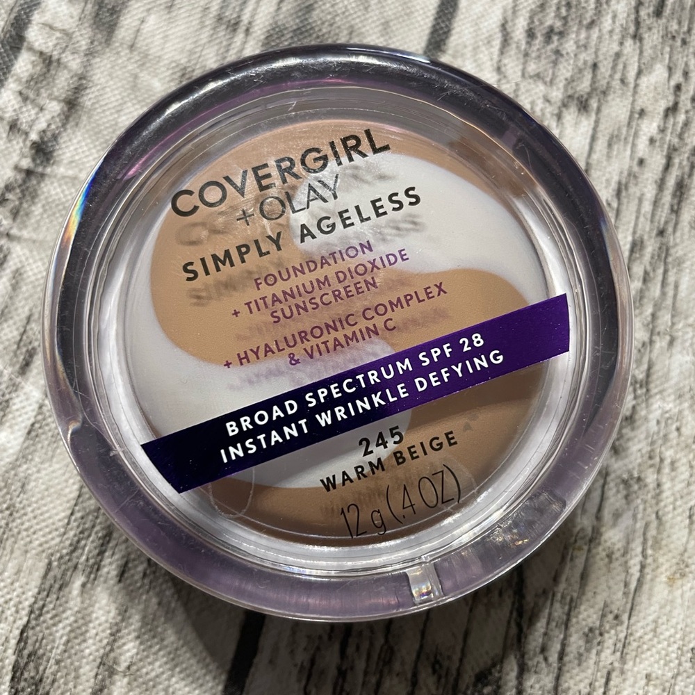 NEW Covergirl Olay Simply Ageless Wrinkle Defying Foundation 245 Warm Beige